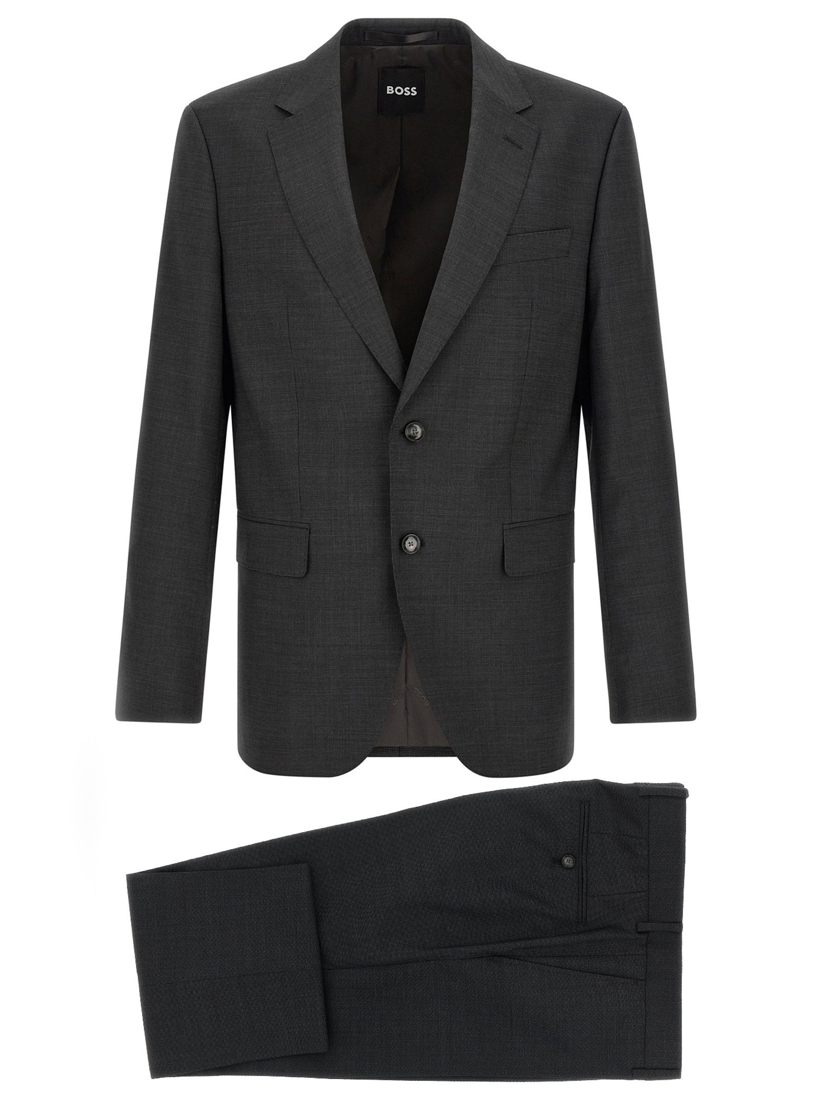 Virgin Wool Pant Suit — Gray