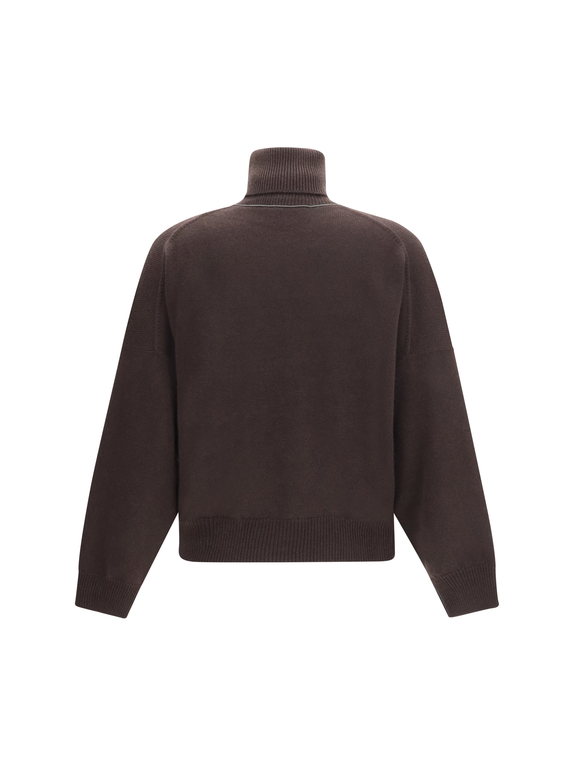Cashmere Turtleneck Sweater — Brown