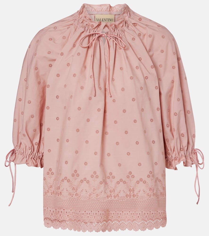 Broderie anglaise cotton blouse