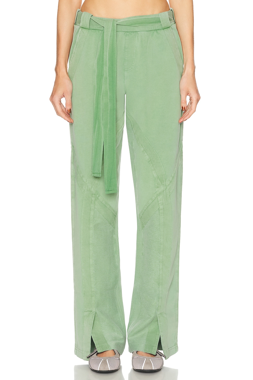 THE ATTICO Long Sweatpant in Green. 36. Also , 40