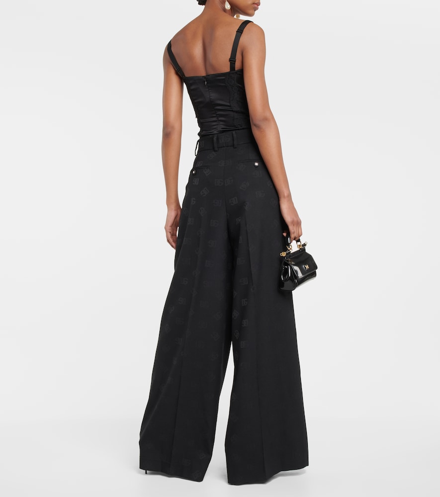 Dolce & Gabbana High-rise wool-blend wide pants