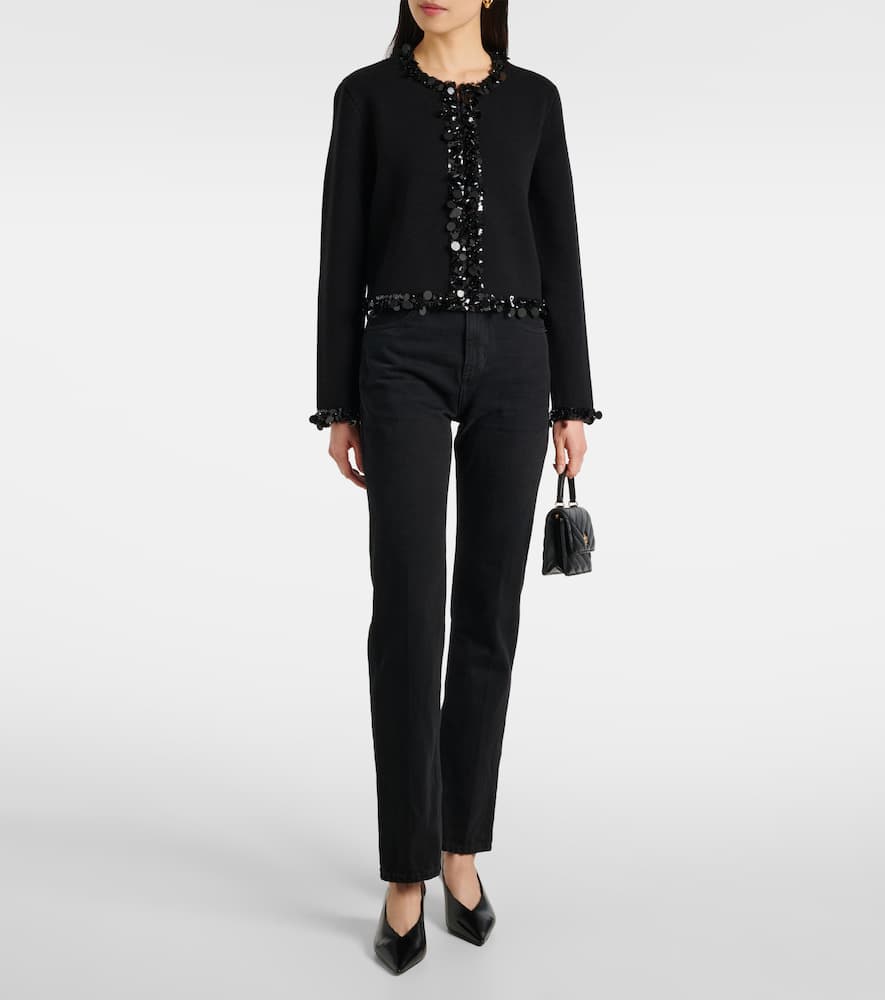 Kendra sequined wool and cashmere cardigan