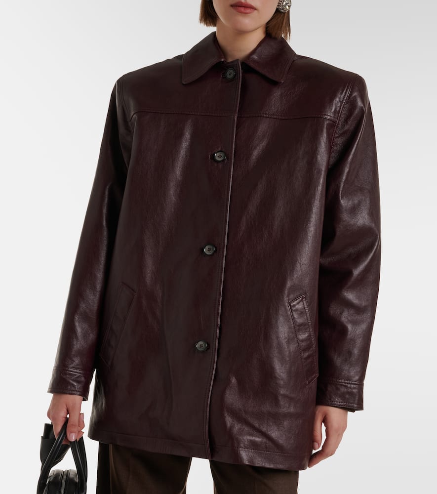 Oversized leather jacket