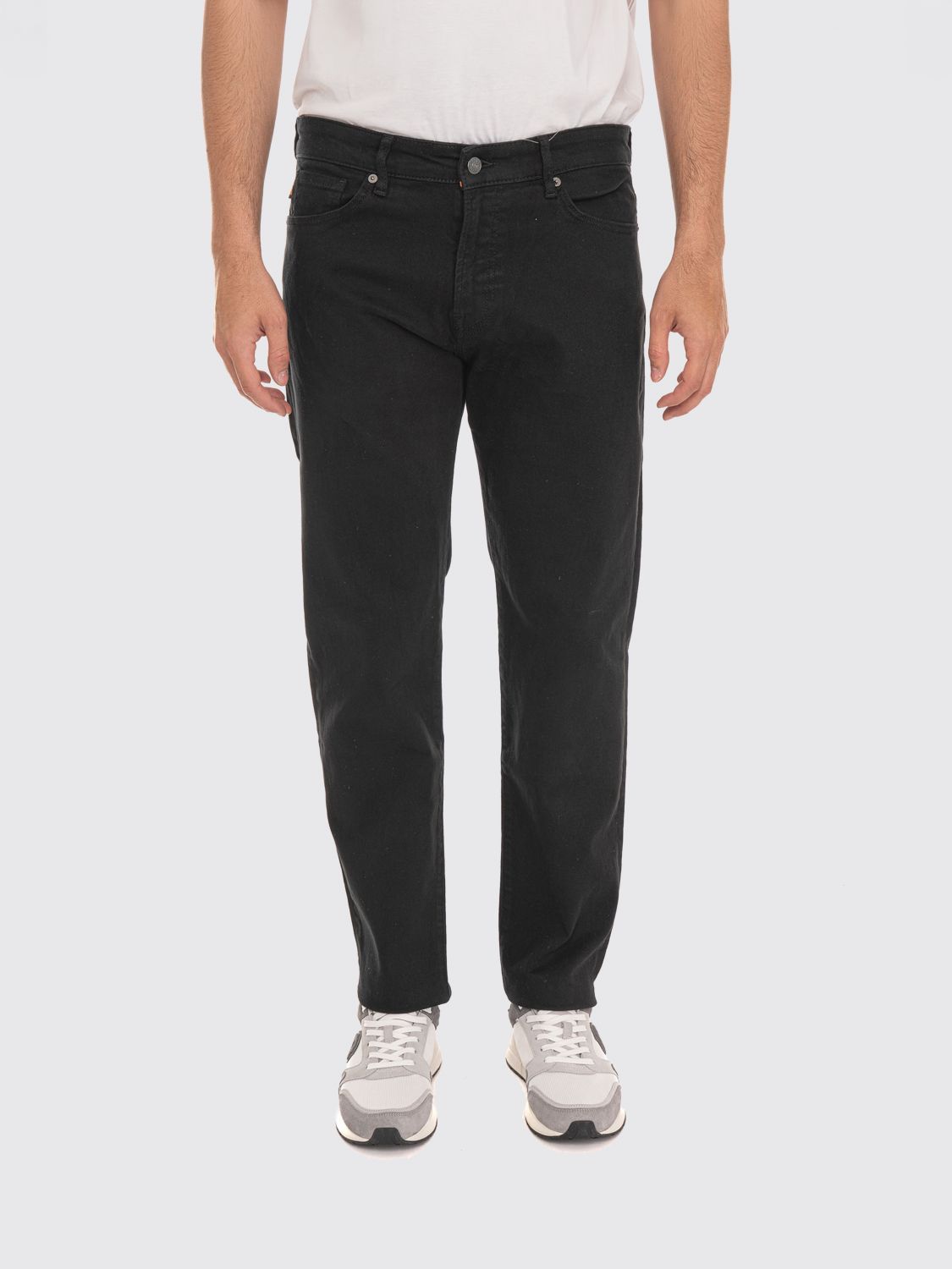 High-rise straight-leg jeans - Black