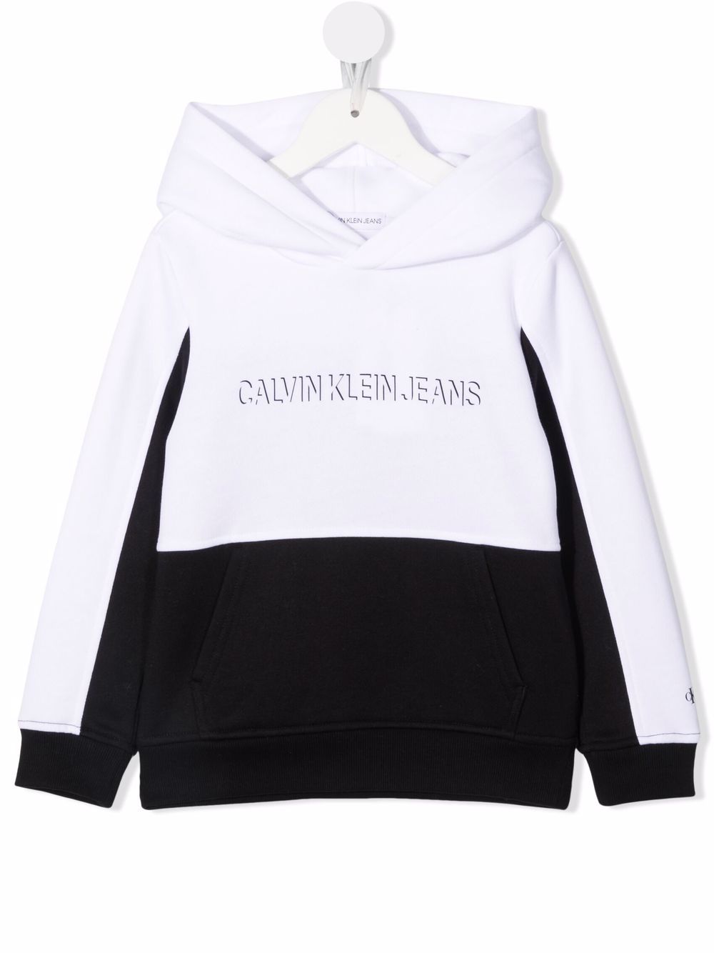 Colour-block logo-print hoodie - Black