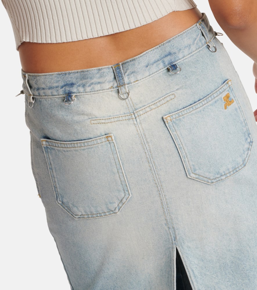 Courrèges Multiflex denim midi skirt