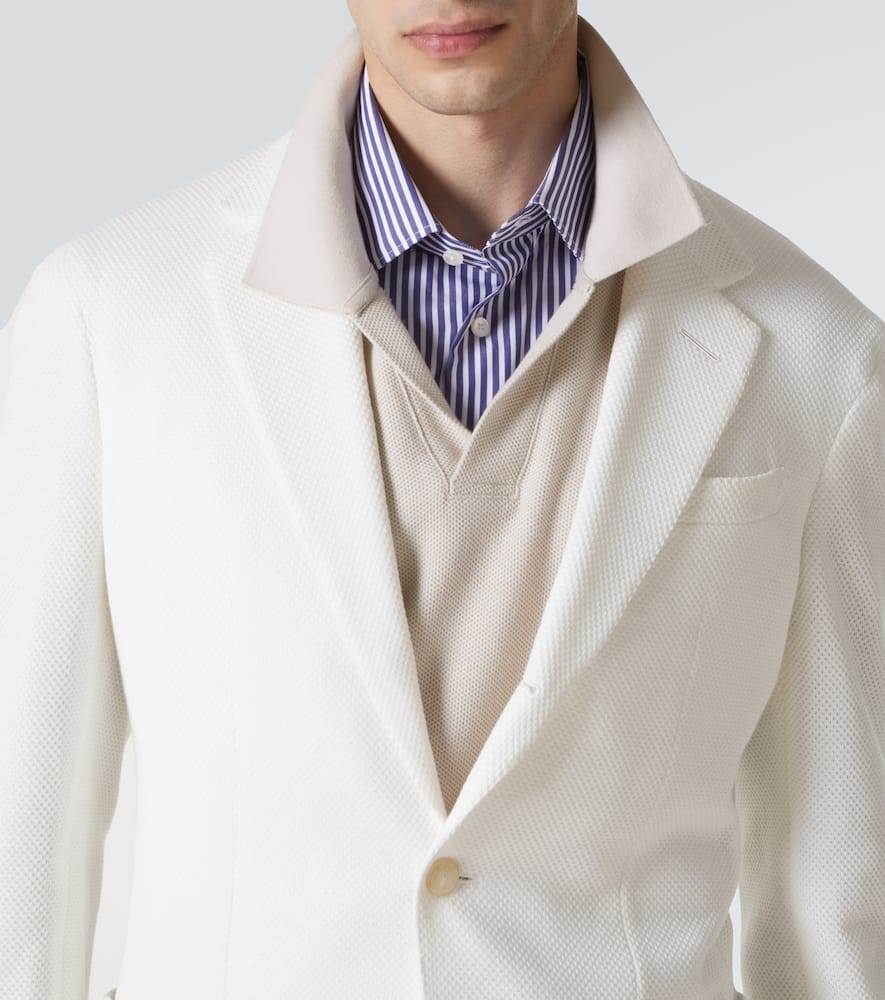 Cotton piqué blazer