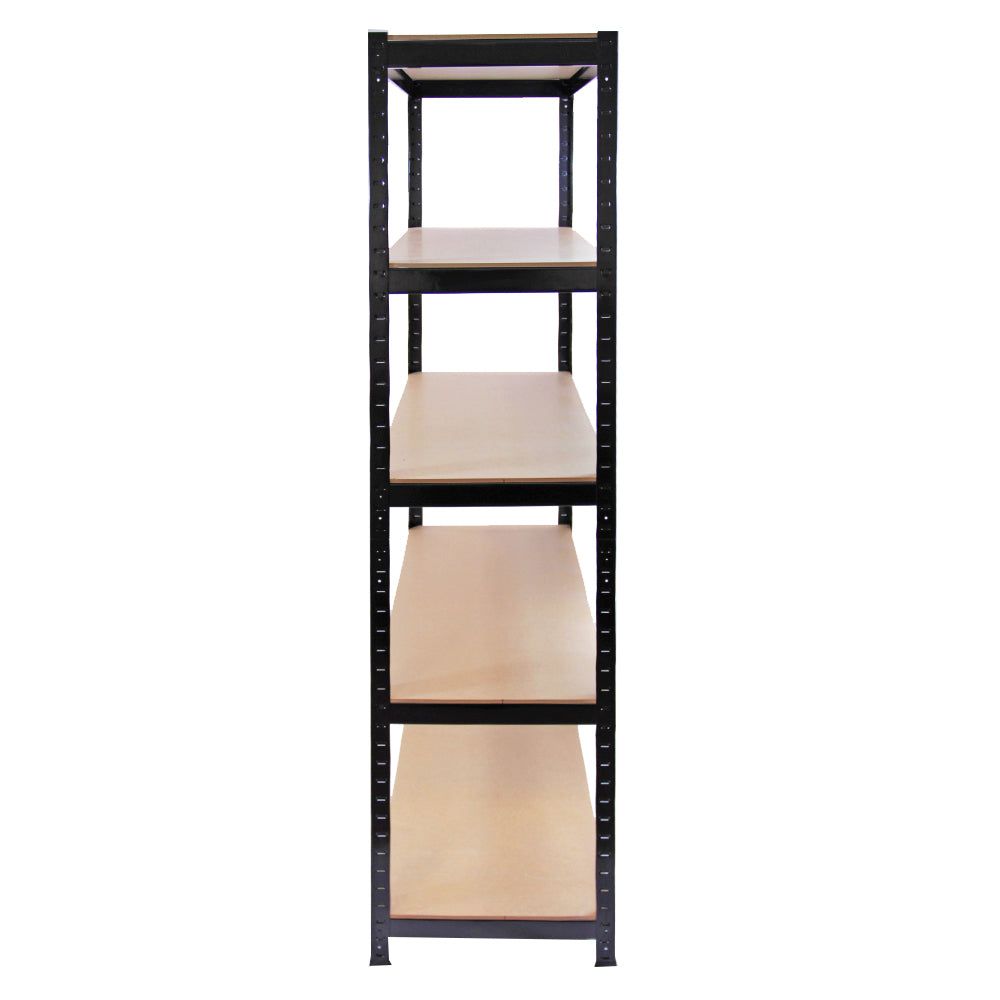 5 x 90cm Black Warehouse Storage Bays / Garage Shed Shelving / Utility Rack + FREE Rubber Mallet