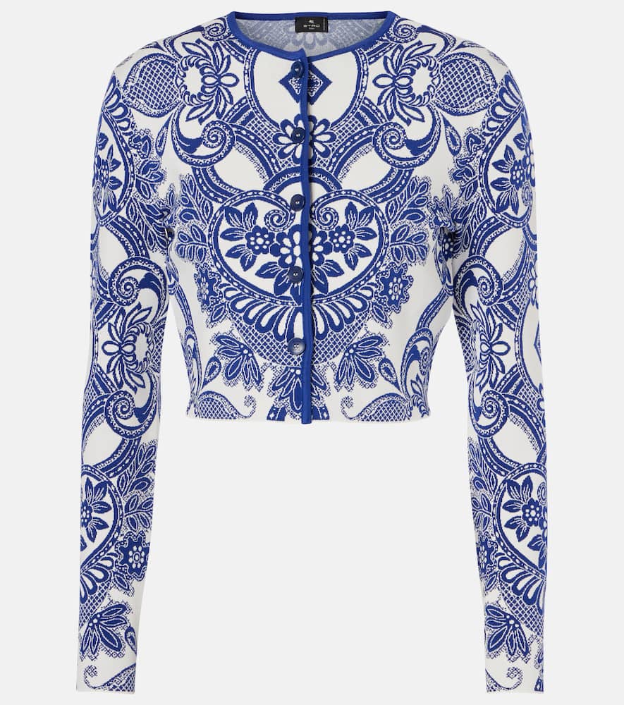 Cable-knit cropped cardigan