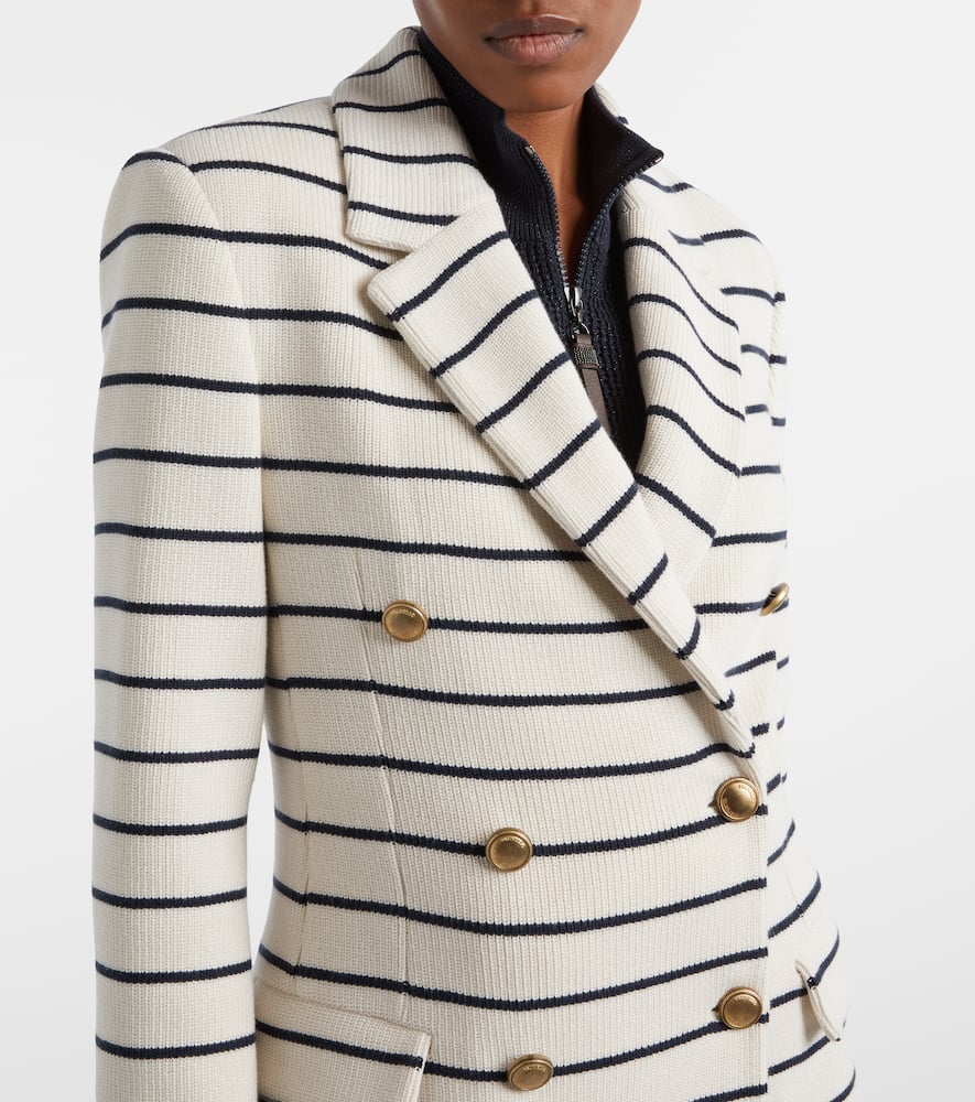 Knitted striped cotton blazer