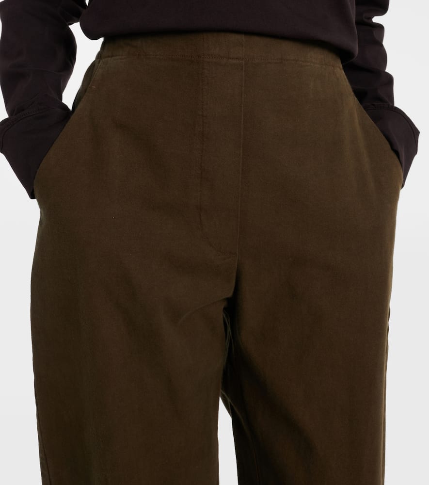 Chloe high-rise cotton canvas barrel-leg pants