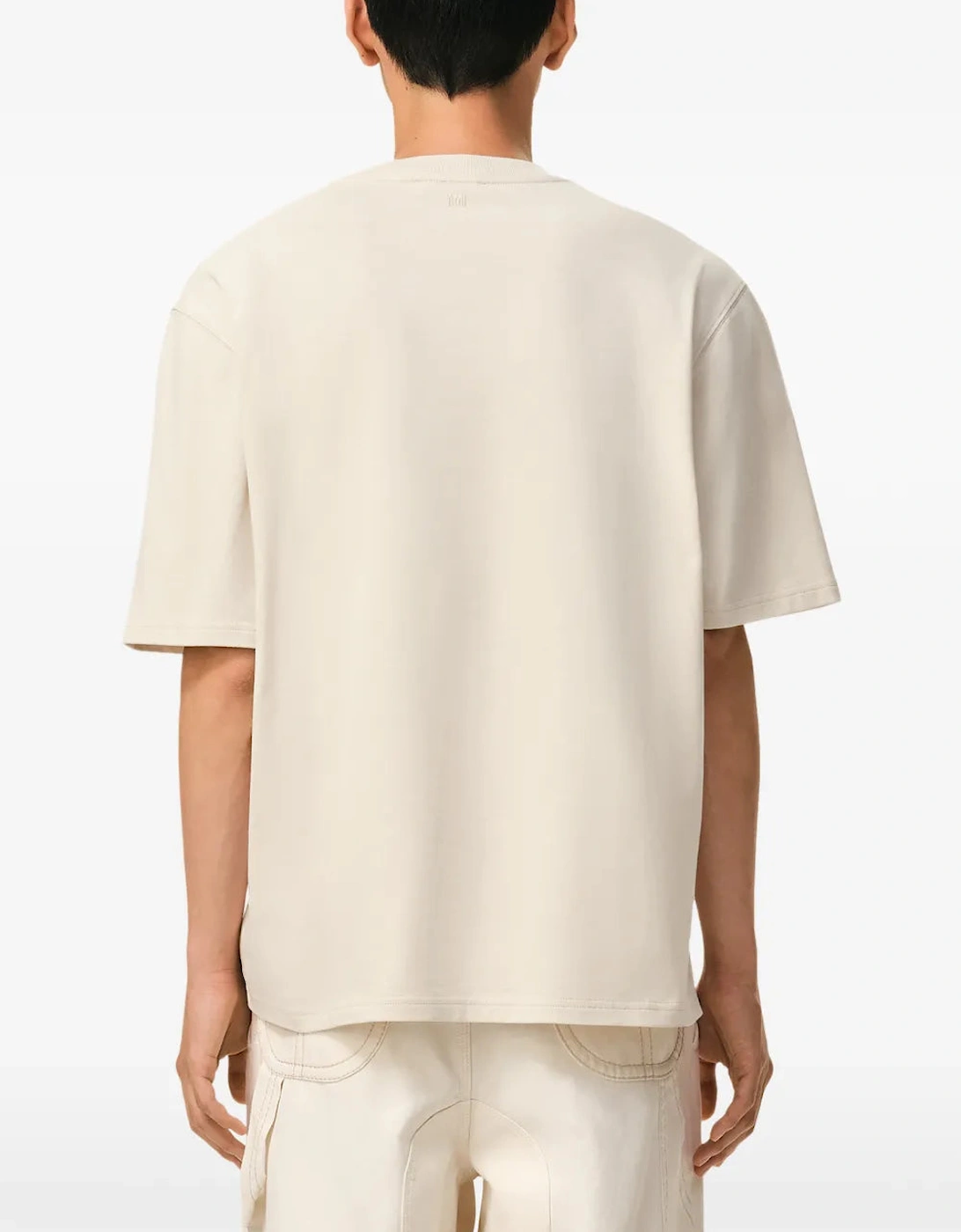 Men's AMI Paris Heart Zigzag T-Shirt Beige - Tan