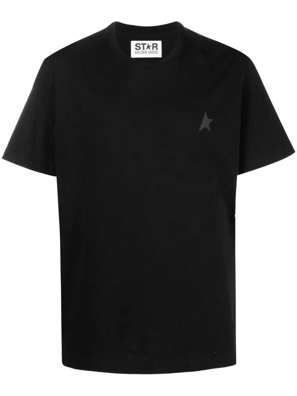 Star-Print Cotton T-Shirt — Black