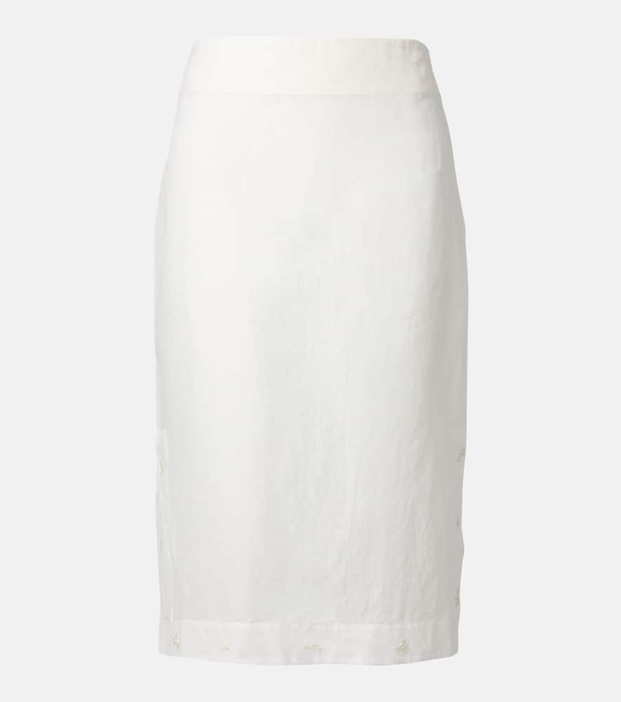 Róhe Floral semi-sheer organza pencil skirt