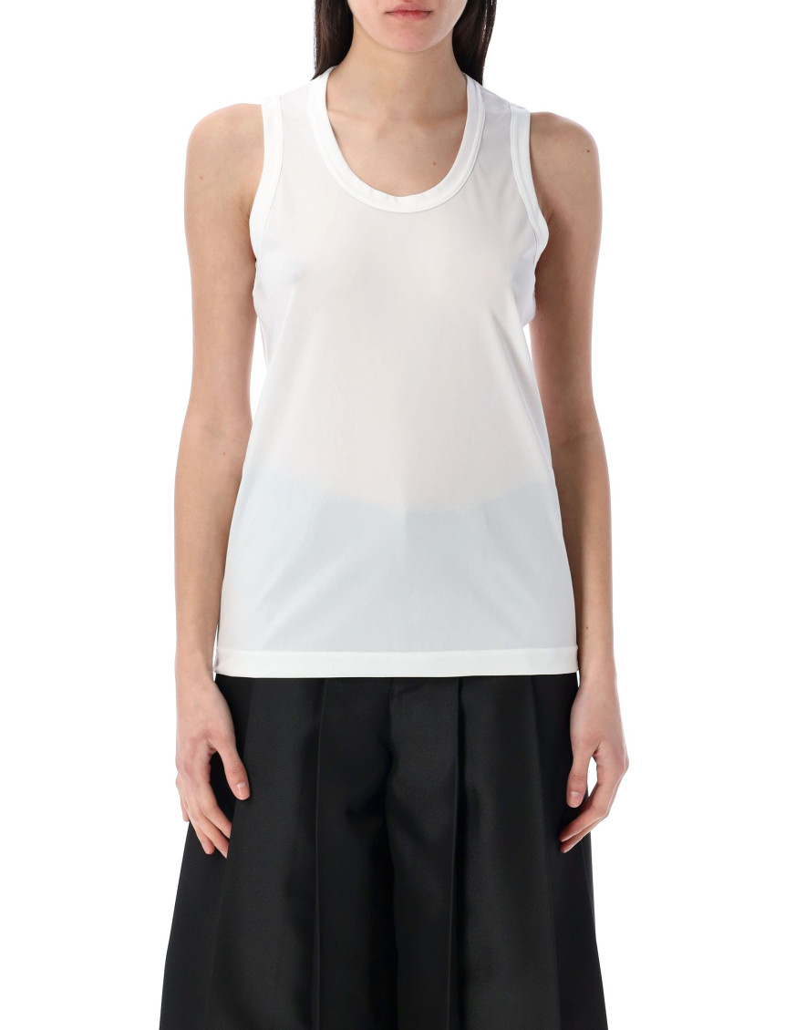 White Logo jersey tank top