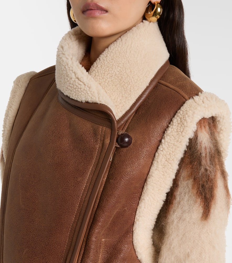 Alime shearling-trimmed leather vest
