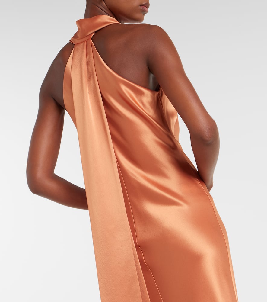 Pandora halterneck satin gown