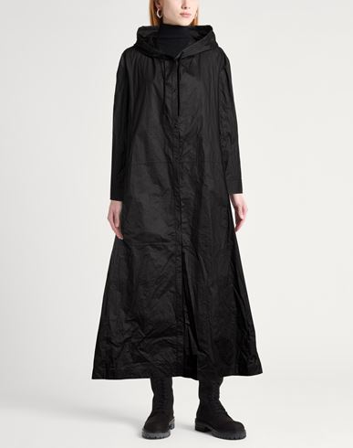 Woman Overcoat & Trench Coat Black Size 6 Cotton, Polyurethane