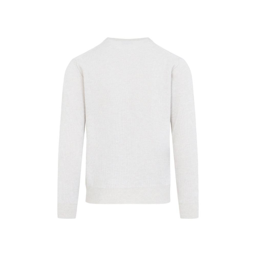 White Round Neck Sweater