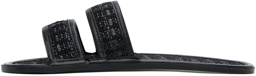 Bode Black Solid Summer Slides
