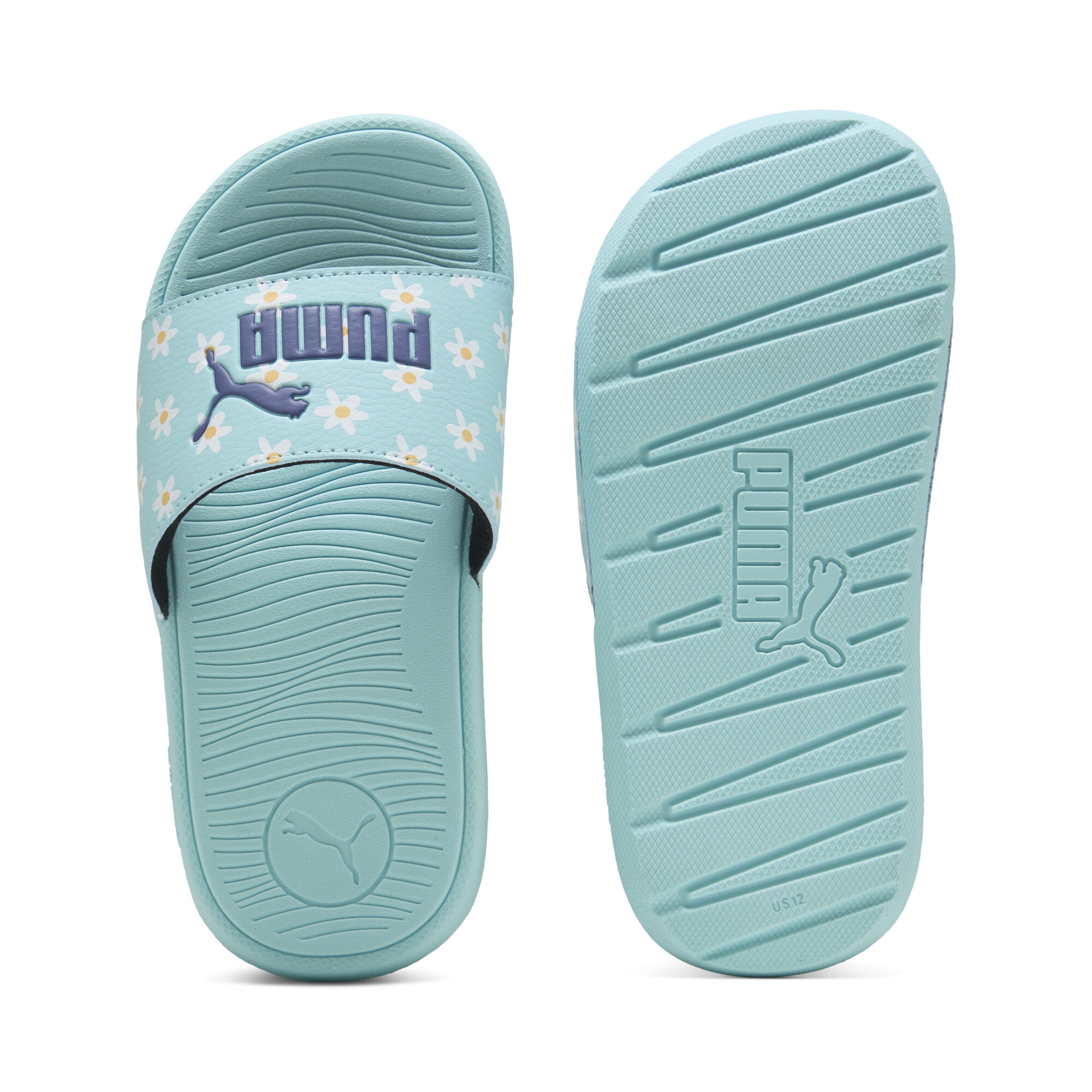 PUMA Cool Cat 2.0 Daisies Little Kids' Slides in Blue