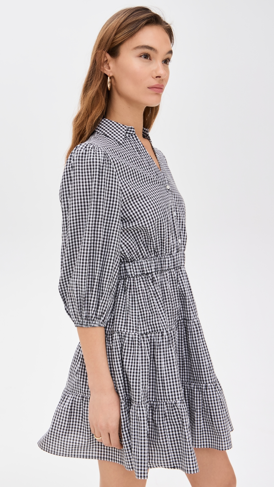 Gingham Collared Dress Black Gingham