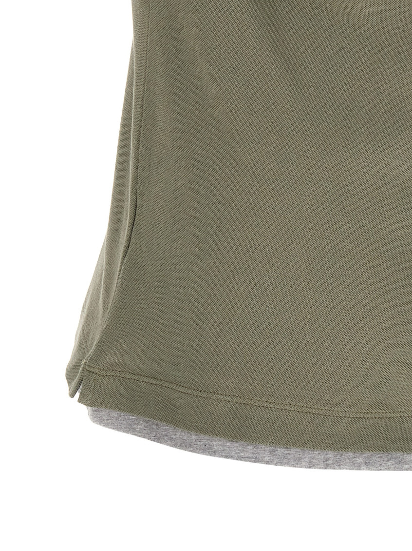 Green Solid Shirt Collar Polo