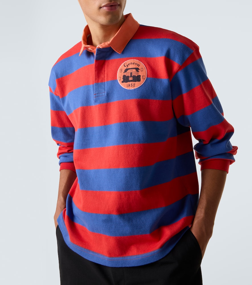 Striped cotton polo shirt
