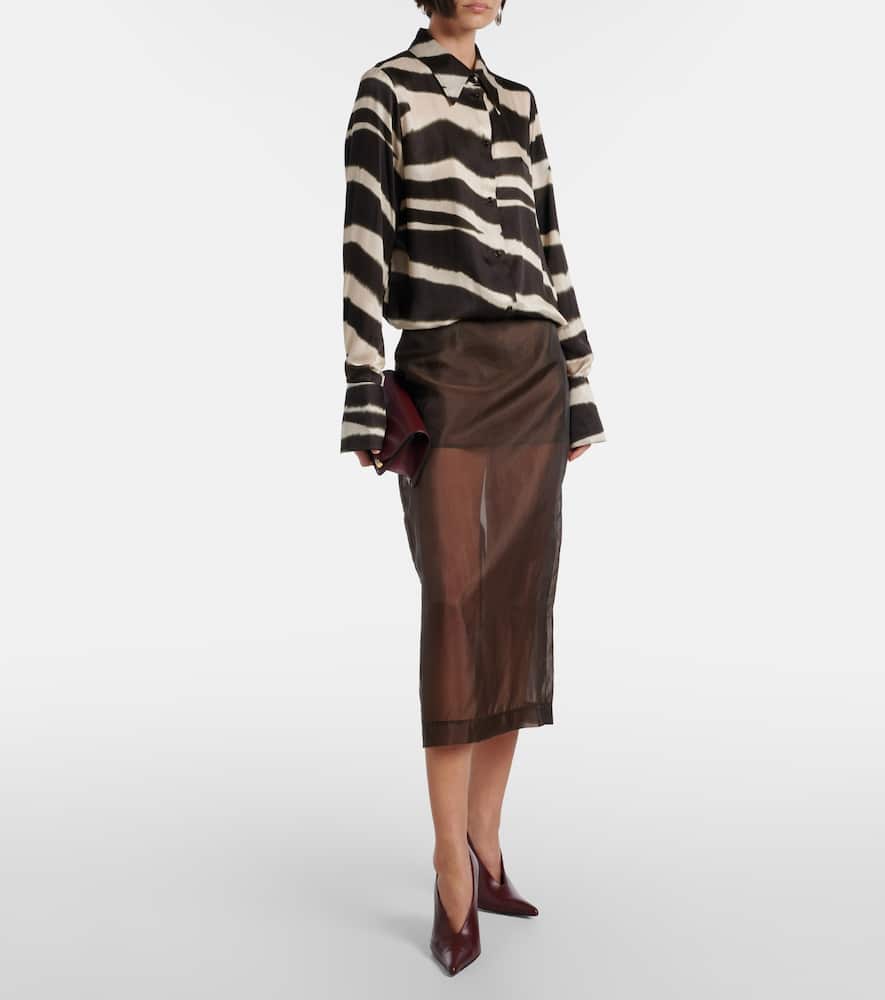 Printed satin shirt