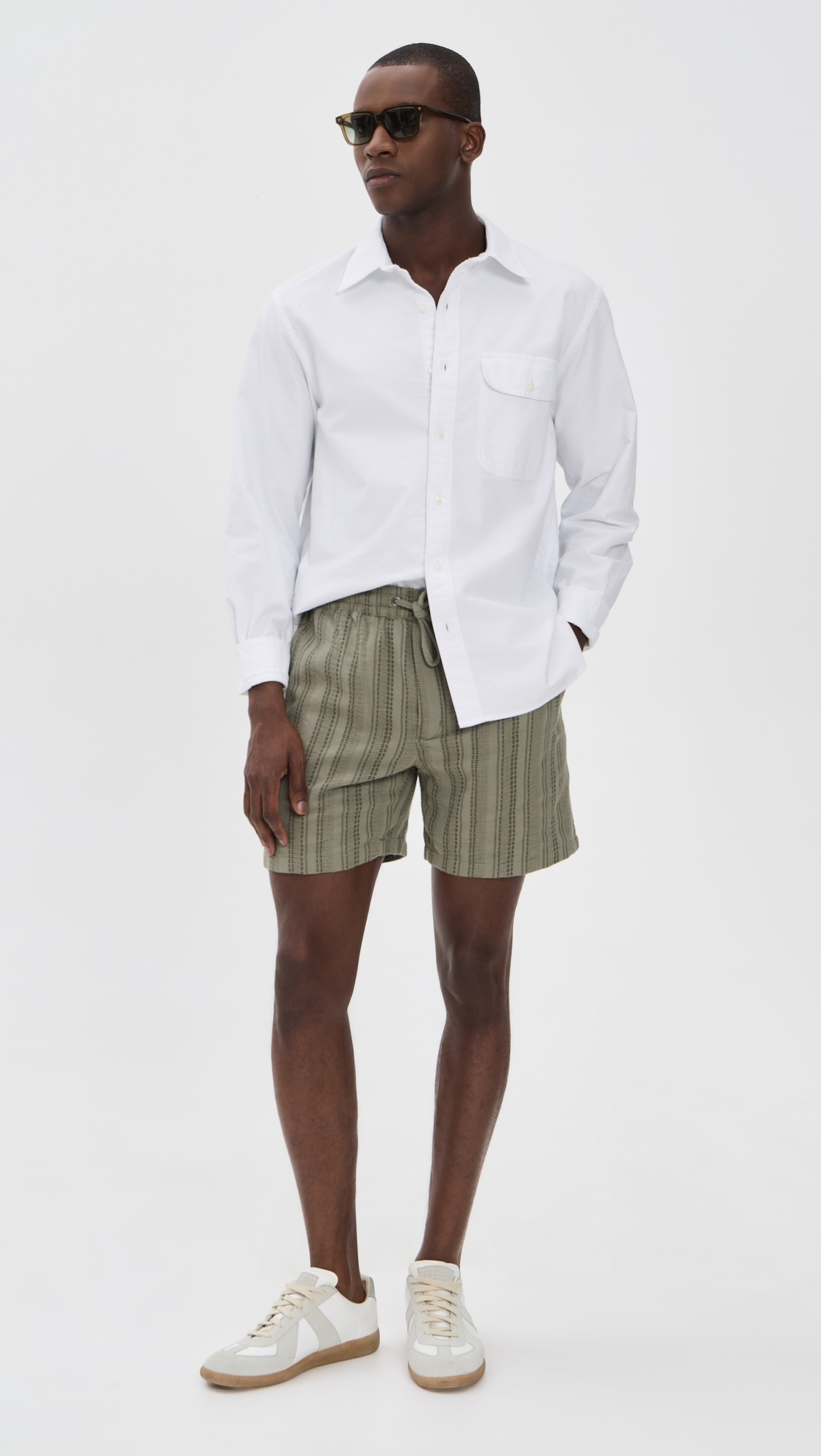 Saturday Dobby Stripe Short 6 Olive