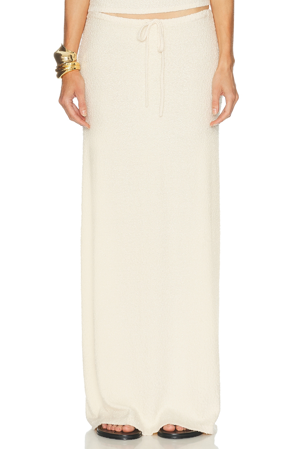 SRG Tamilore Textured Knit Skirt in Cream - Cream. M also in L, S, XL