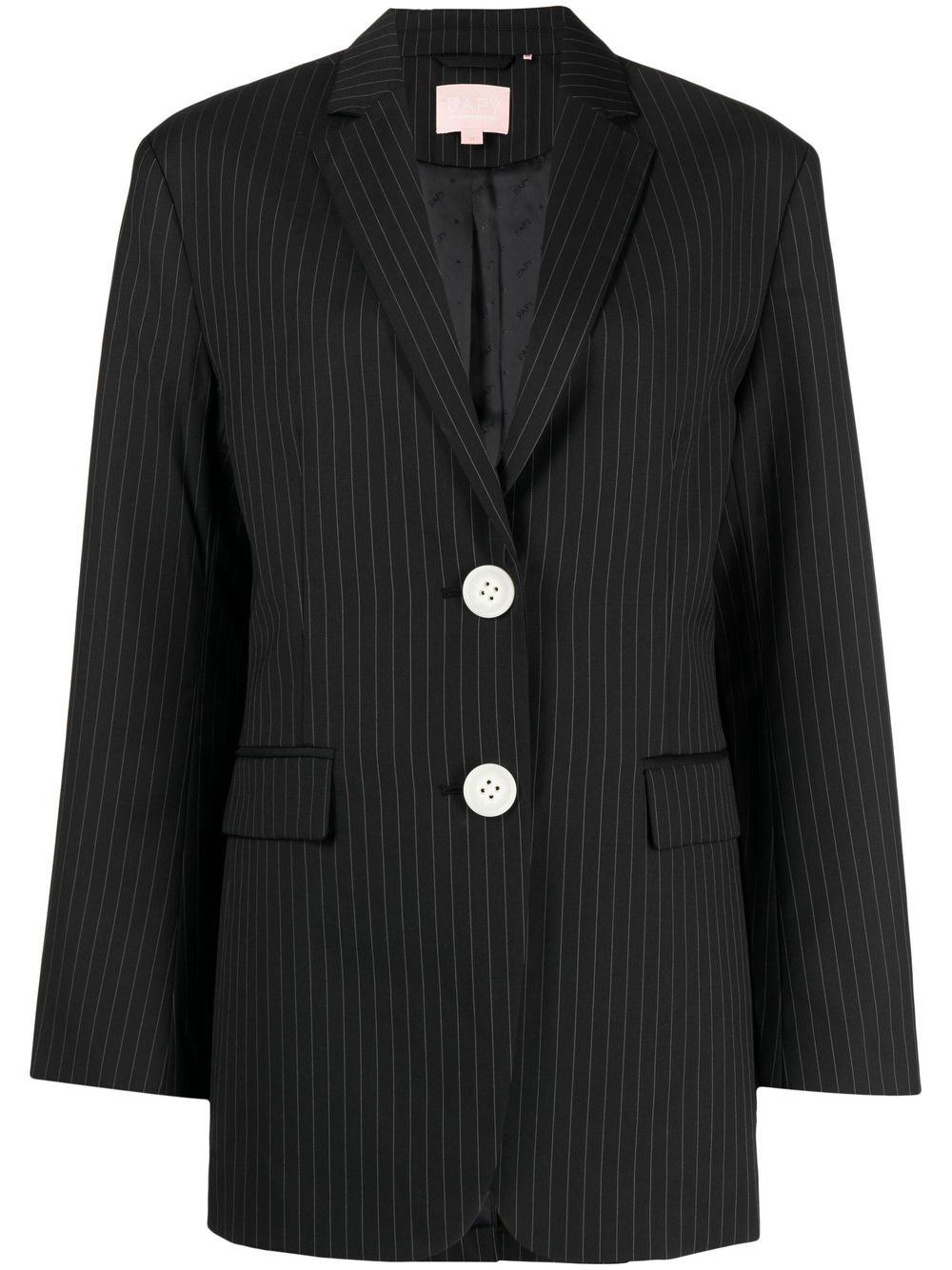 Pinstripe single-breasted blazer - Black