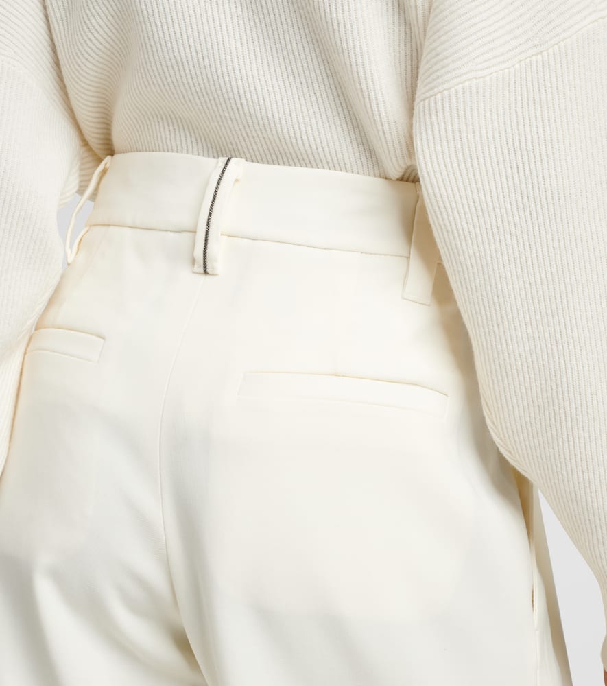 High-rise gabardine wide-leg pants