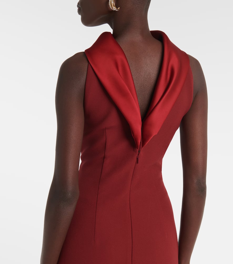 Holliana satin-trimmed crêpe gown