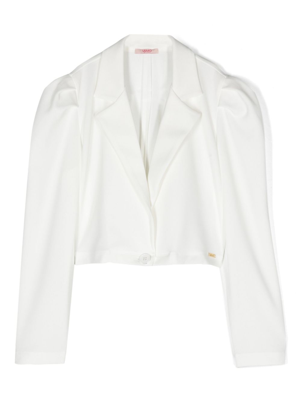 Notch-lapels cropped blazer - White