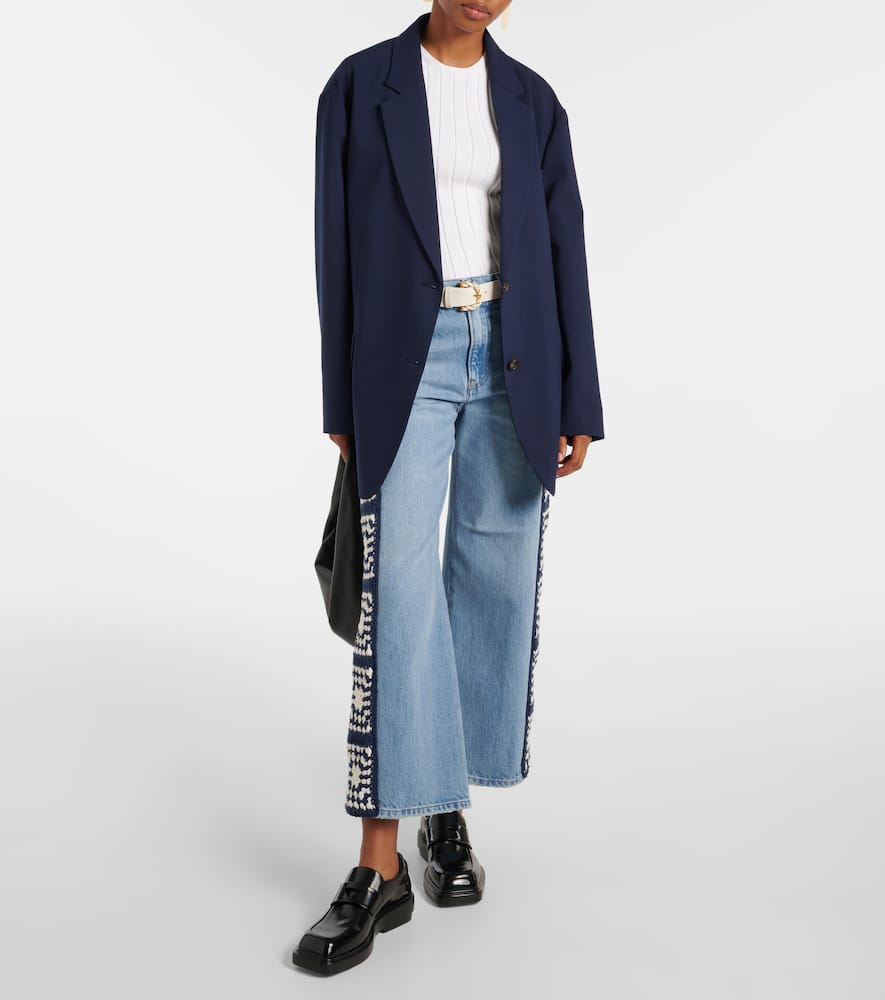 Le Jane Crop Crochet straight jeans