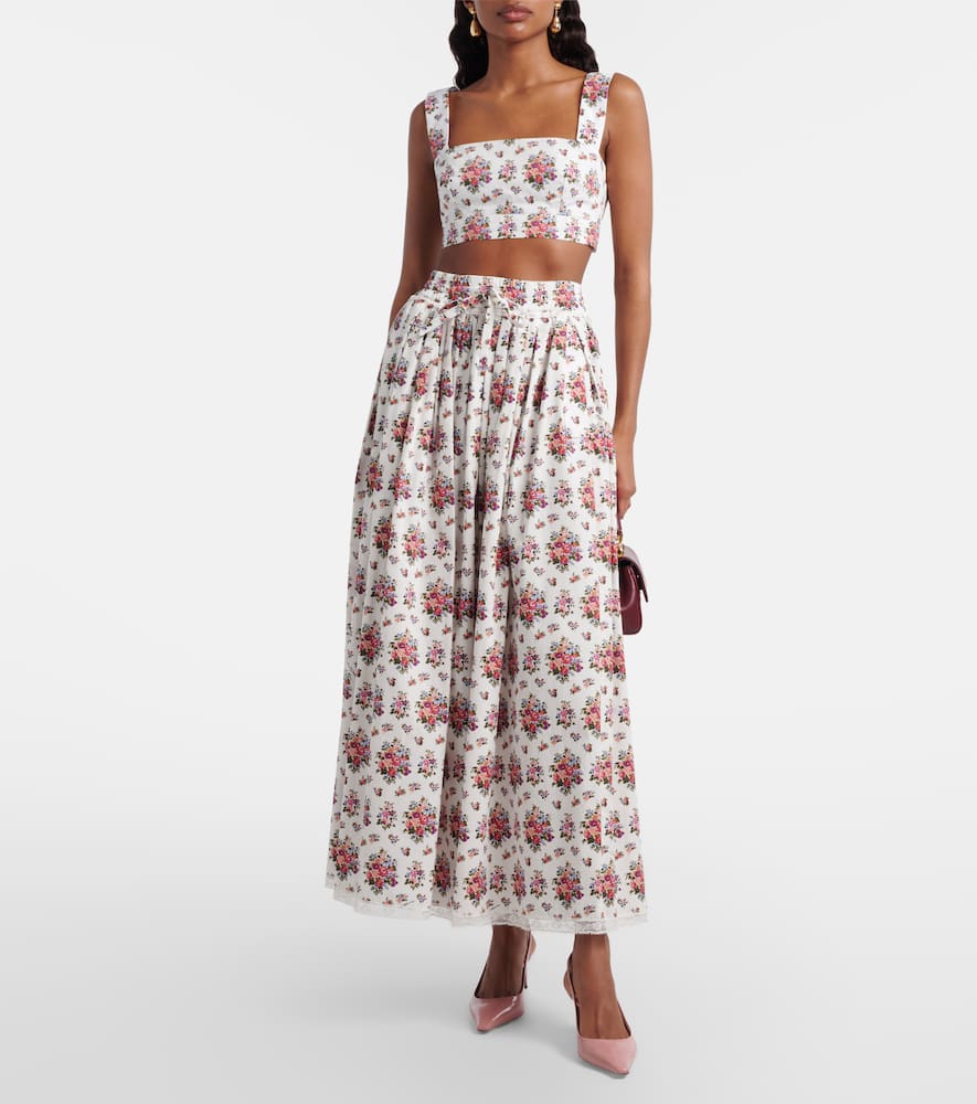 Floral cotton crop top
