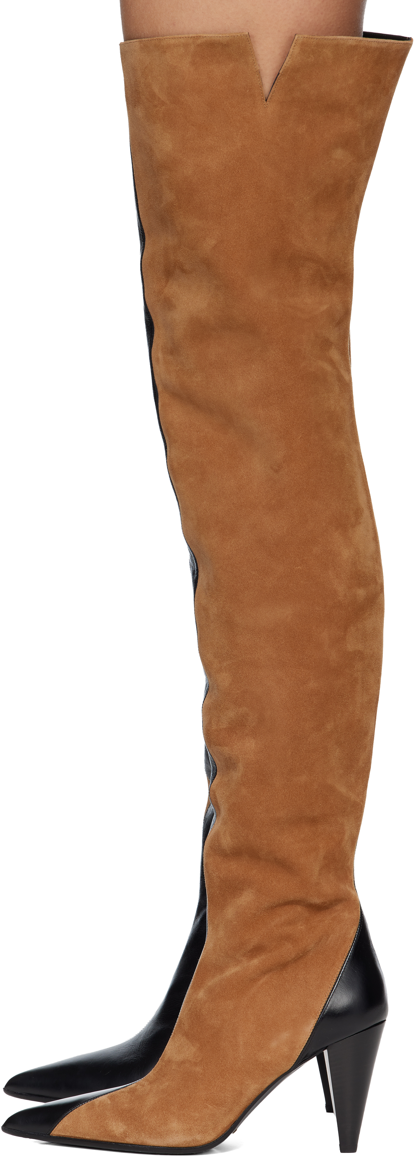 Tan & Black Harvey Over-the-Knee High Boots