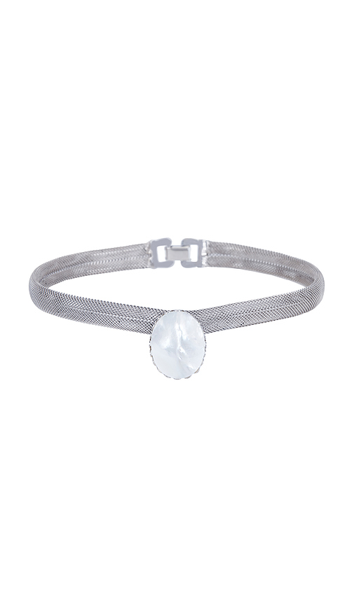 LELET NY Charlotte Mesh Choker in Mother Of Pearl. a
