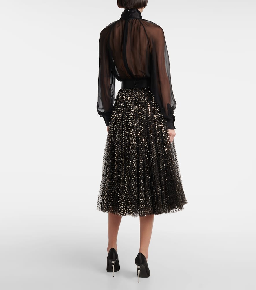 Sequined midi skirt