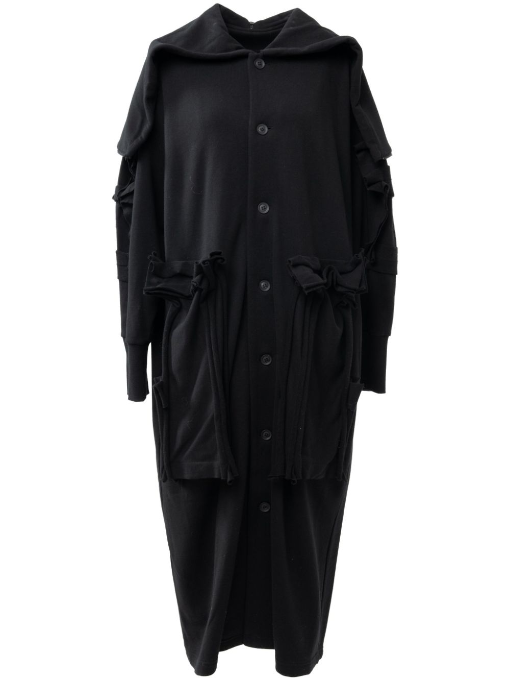 Distressed long jacket - Black