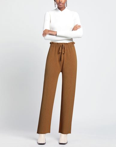 Woman Pants Mustard Size L Viscose, Polyester, Polyamide