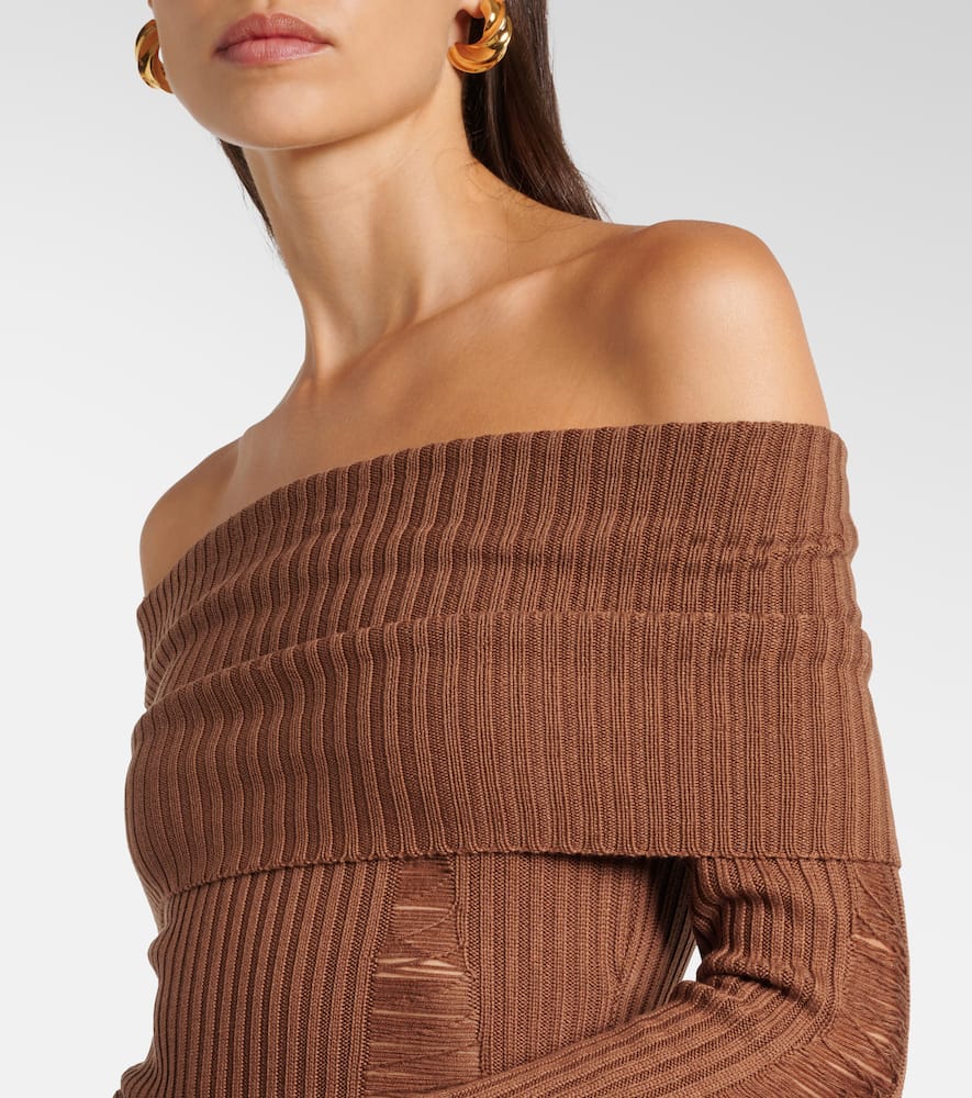 Aya Muse Danica ribbed-knit silk-blend midi dress