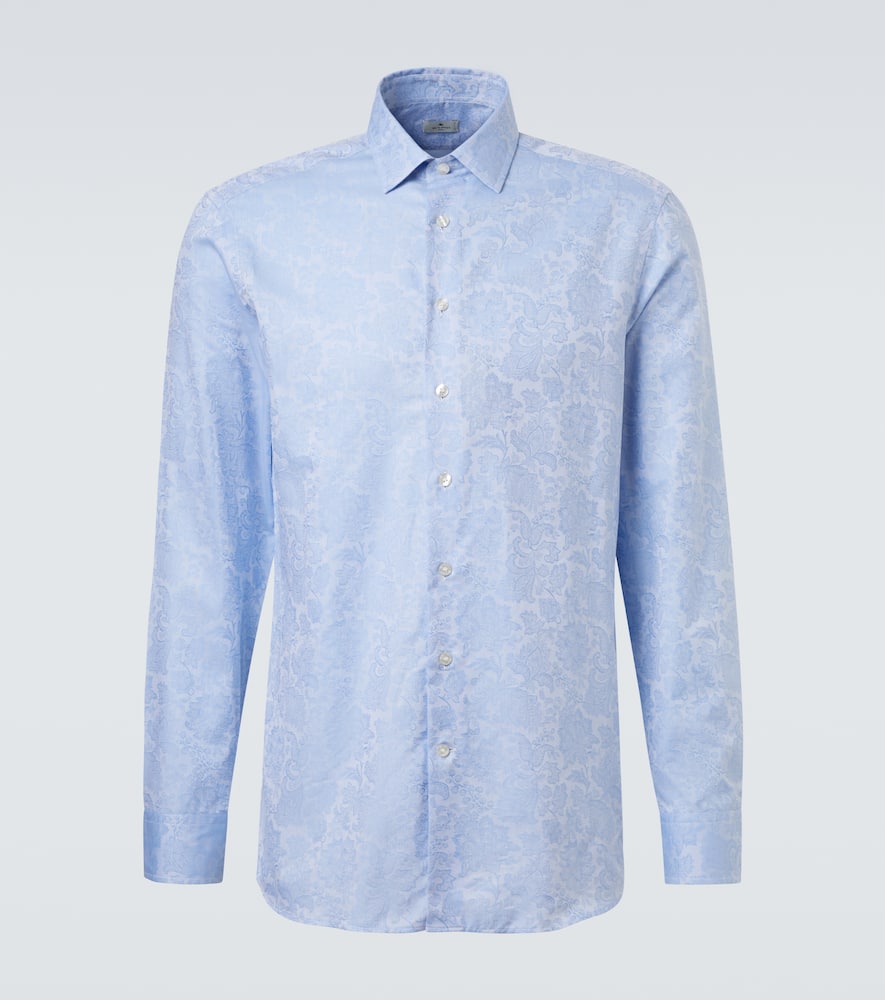 Floral cotton jacquard shirt