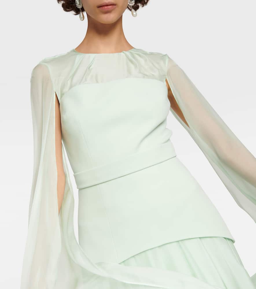 Safiyaa Gloria silk and crêpe gown