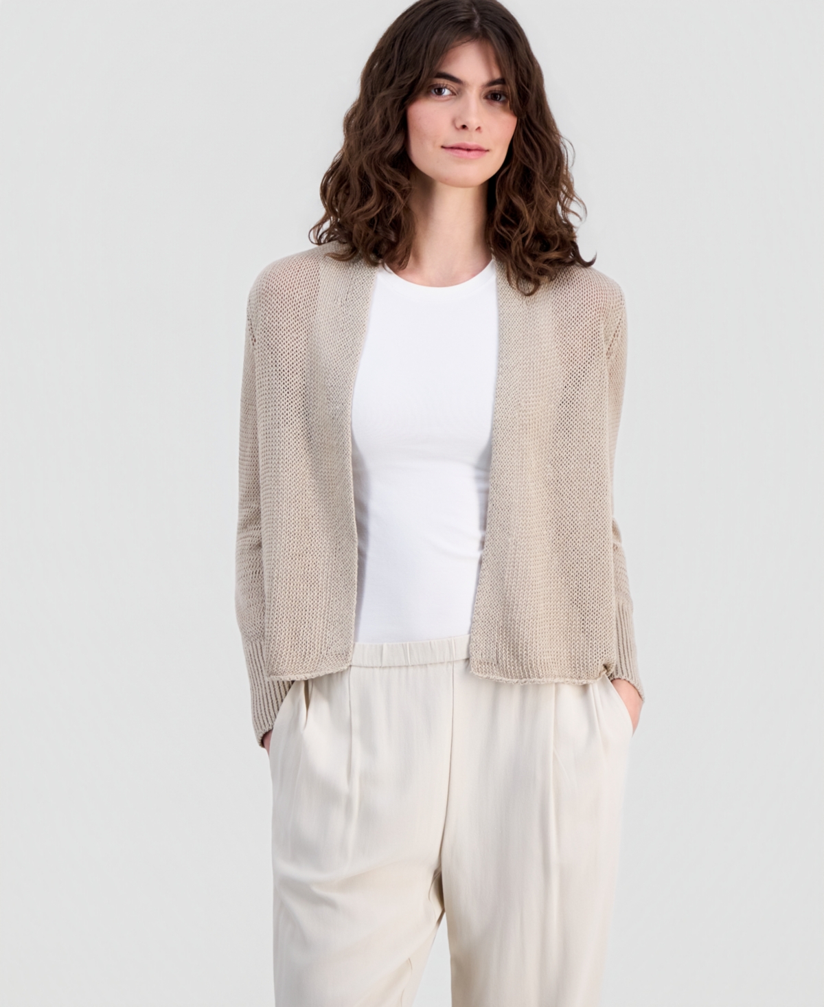 Women's Cropped Open-Front Cardigan - Unnat