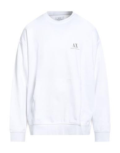 Man Sweatshirt White Size L Cotton, Elastane