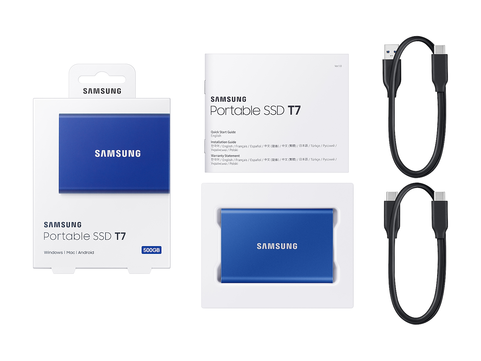 Portable SSD T7 USB 3.2 2TB ( in Blue)(MU-PC2T0H/AM)