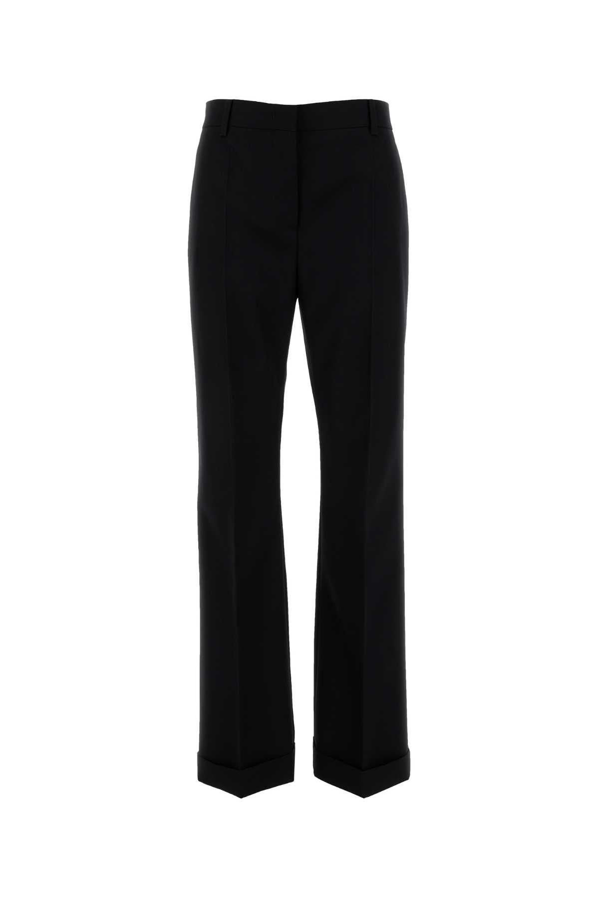 Wool Gabardine Trousers — Black