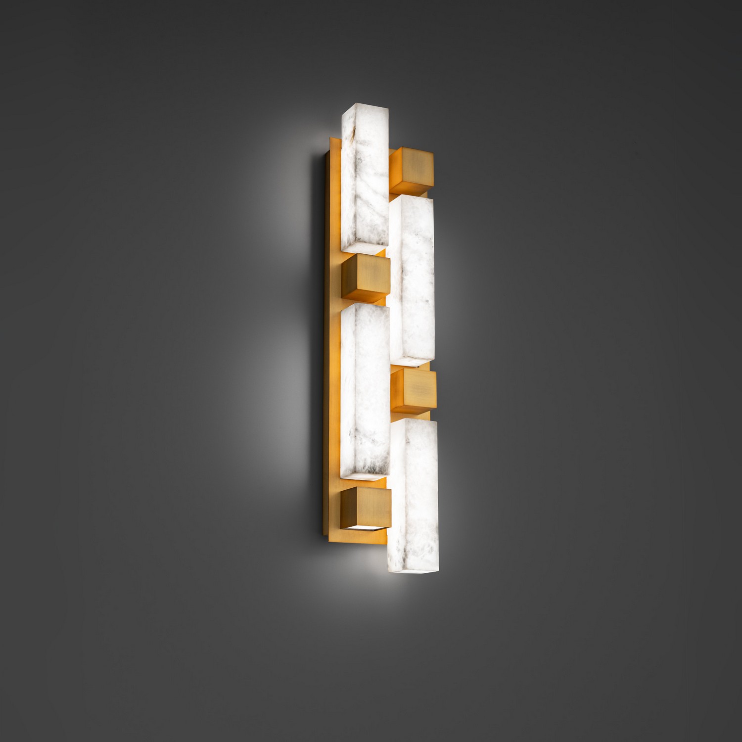 Aged Brass LED Wall Sconce from the Voxxel Collection